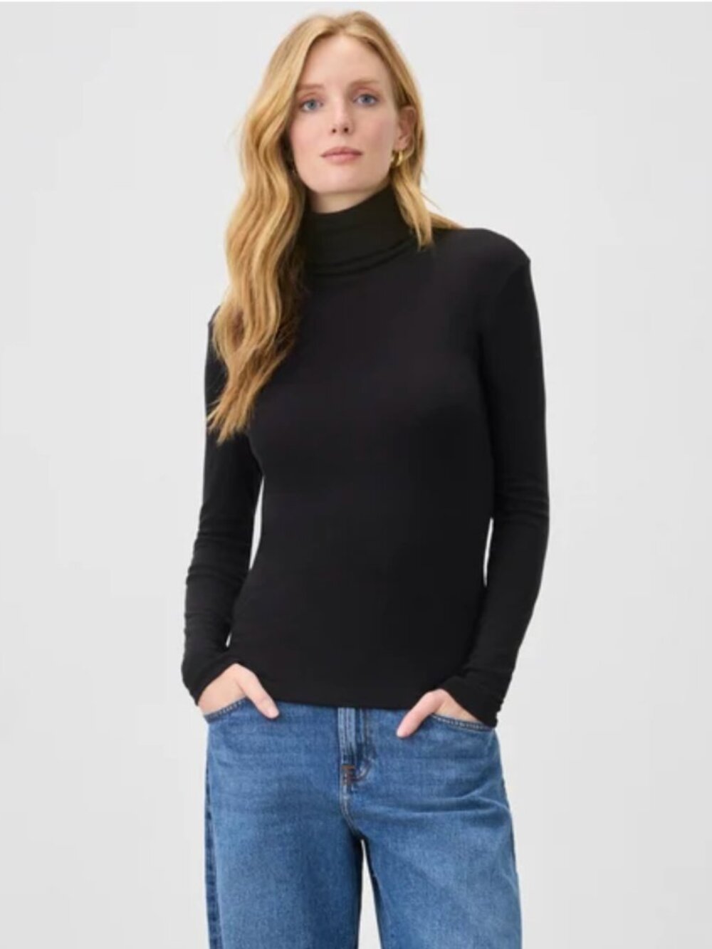 Splendid Classic Cotton Turtleneck Long Sleeve Shirt